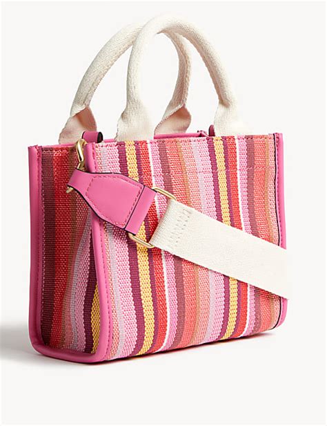 Woven Tote Bag Pink Mix Bags Mands Au