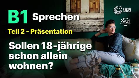 Sollen J Hrige Schon Allein Wohnen Sprechen Teil B Zertifikat