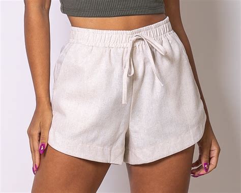 Short Feminino Bermuda Soltinha Linho Curto Confortável Pmg