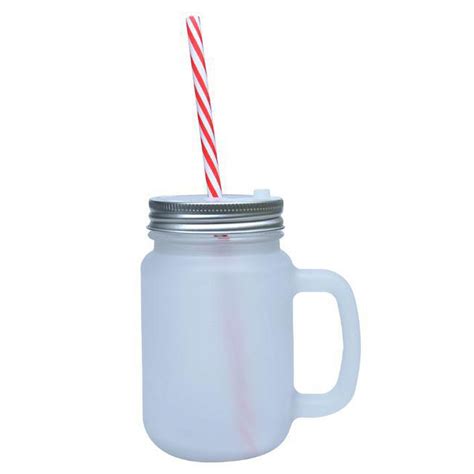 Caneca Mason Jar De Vidro Jateado Ml Lf Sublima O Atacado Da