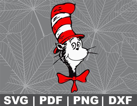 Cat In The Hat Svg Vector Digital Download For Cricut Etsy