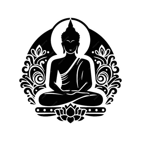 Premium Vector | Buddha silhouette vector design meditating