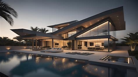 Premium AI Image | AI generated elegant modern house exterior design