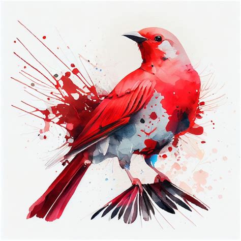 Premium Photo | Bird watercolor drawing paint