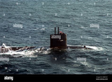 A Starboard View Of The Sail Section Of A Sturgeon Class Submarine