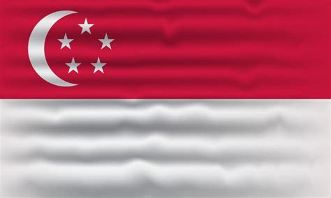 Dise O De La Bandera De Singapur Bandera De Singapur Vector Premium