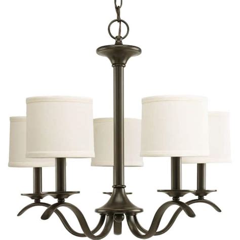 Progress Lighting Inspire Collection 5 Light Antique Bronze Off White