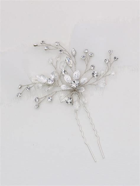 Wedding Hair Pin Crystal Wedding Hair Pins Silver Crystal Etsy