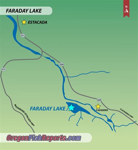 Faraday Lake Estacada Or Fish Reports And Map