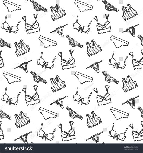 Lingerie Seamless Pattern Vector Underwear Background Stock Vector