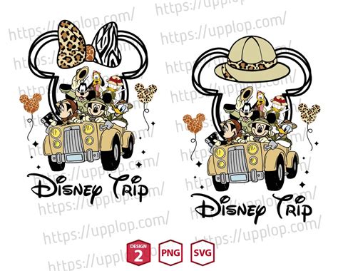 Mickey Friends Safari Jeep Car Disney Trip Svg Upp1238 Upplop