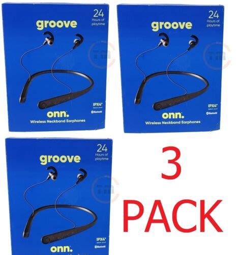 Pack Onn Groove Bluetooth In Ear Wireless Neckband Earphones