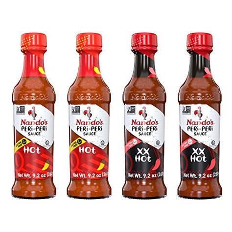 Nando S Peri Peri Spicy Hot Sauce Variety Pack Extra Extra And Hot Sauce 9 1oz Bottle 4pk