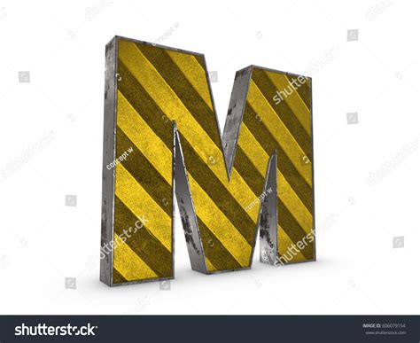 Uppercase Yellow Letter M Heavy Iron Stock Illustration 606079154