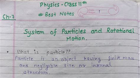 System Of Particles And Rotational Motion Class 11 Physics Best Notes