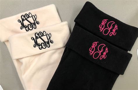 Monogram Boot Socks Monogrammed Socks New Englander Fleece | Etsy