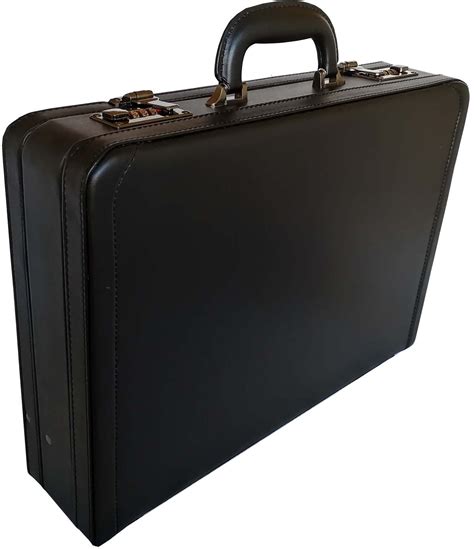 Deluxe Faux Leather Expandable Executive Attache Case Briefcase Black