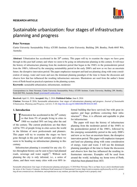 (PDF) Sustainable urbanization: four stages of infrastructure planning ...