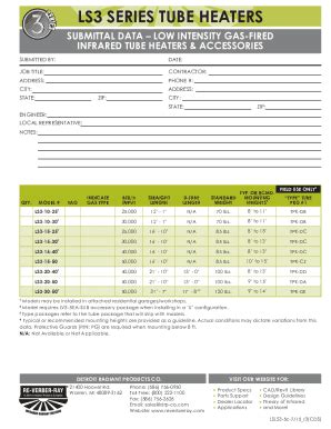 Fillable Online Dx L Series Engineering Submittal Data Sheetmanualzz