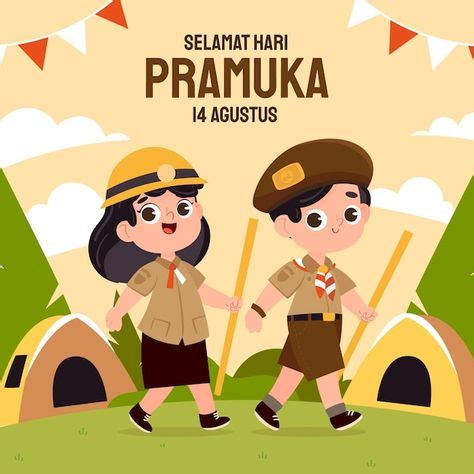 anak pramuka kartun