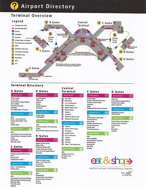 Sea Airport Terminal Map Seattle Tacoma International Airport [SEA]