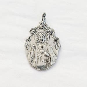 Mary Magdalene Carried By Angels 22x32mm Sacred Heart Of Jesus On Back