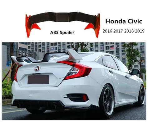 Spoiler Para Honda Civic 2016 2017 2018 2019 Asa Spoilers De Alta