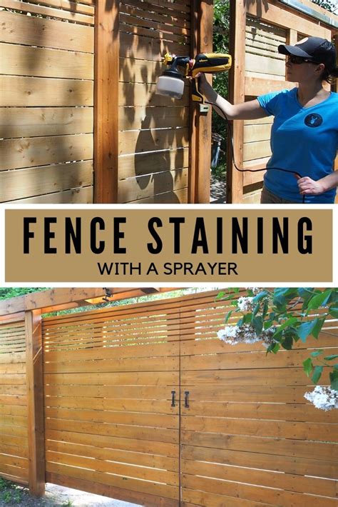 How To Seal And Stain A Fence With A Sprayer Fence Stain Staining Wood Fence Cedar Fence Stain