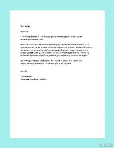 47 Resignation Letter Templates Free Word Excel Pdf Ipages Free