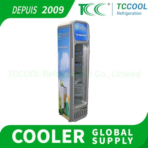 Supermarket Commercial Refrigeration Equipment Slim Standing Upright