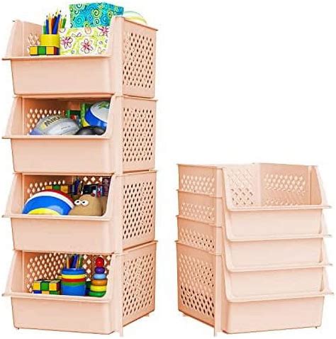 Skywin Plastic Stackable Storage Bins for Pantry - Stackable Bins For ...