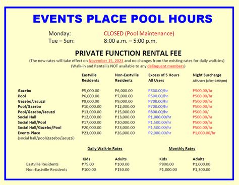 Eastville Events Place Swimming Pool Rates Eastville Subdivision