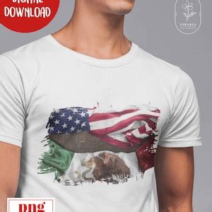 Mexican With American Flag Sublimation Design Png Mexico Flag Png