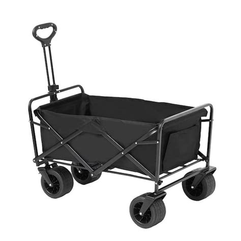 Vevor Collapsible Folding Wagon Cu Ft Steel Beach Wagon Cart With All