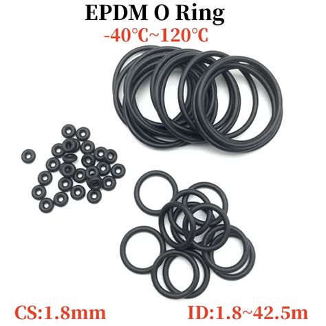 50Pcs EPDM O Rings CS 1 8mm OD 1 8 42 5mm Acid And Alkali Resistance