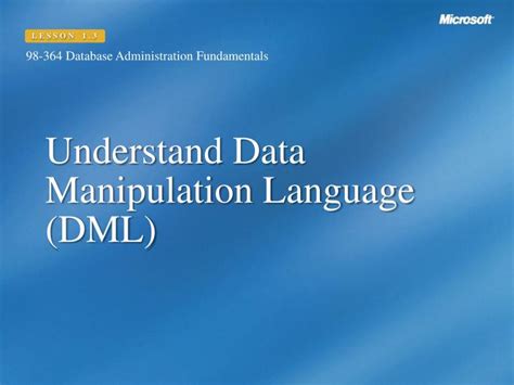 Ppt Understand Data Manipulation Language Dml Powerpoint