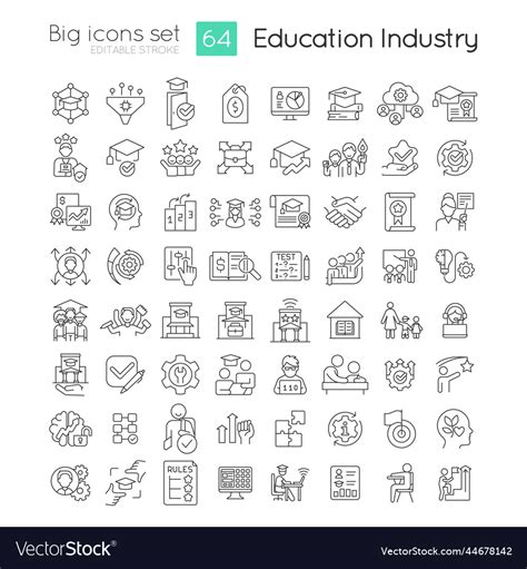 Education industry linear icons set Royalty Free Vector