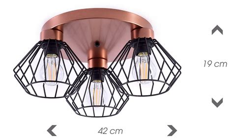 Lampa sufitowa Rega 3 klosze druciane loft 1303 ROMIR SKLEP Z OŚWIETLENIEM