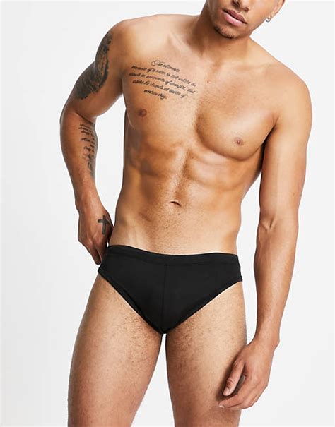 Asos Design Swim Briefs In Black Asos