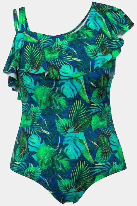 Maillot De Bain Avec Bonnets Souples Imprim Jungle Et Triple Bretelle