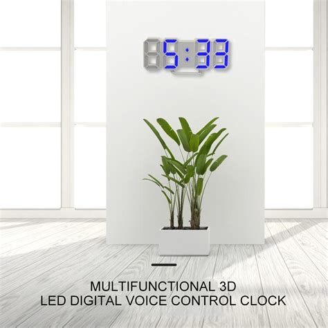 3D LED Wandklok Modern Digitale Tafel Klok Alarm N Grandado