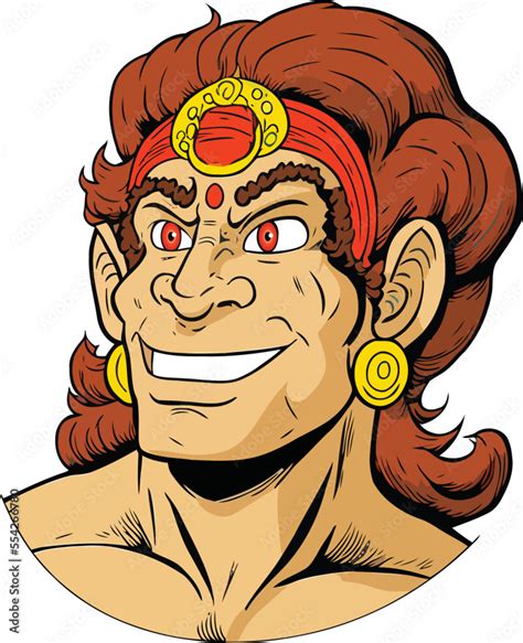 Hanuman Face Close Up Portrait illustration 11 Ramayana, Hanuman ...