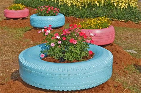 Rubber Tire Flower Pots Sage Randolph