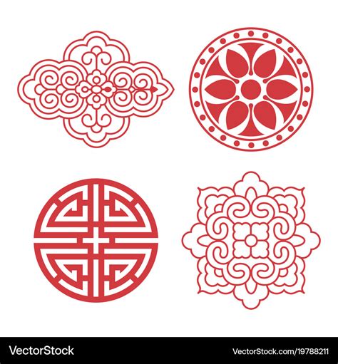 Korean Traditional Design Elements Royalty Free Vector Image