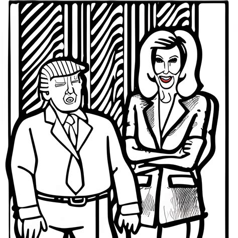 Desenho Para Colorir De Donald Trump E Nancy Pelosi Creative Fabrica