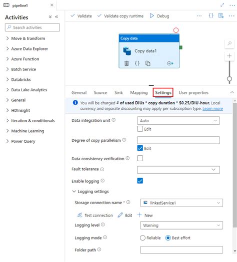 Copy Activity Performance Optimization Features Azure Data Factory