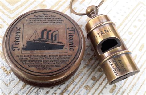 Held Until 25th Sept for ปลาทอง ปลาทอง Titanic Compass and Whistle, Reproduction Brass Titanic ...