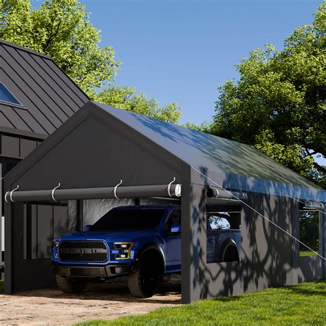 Walsunny 12 Ft W X 20 Ft D Heavy Duty Carport Portable Garage