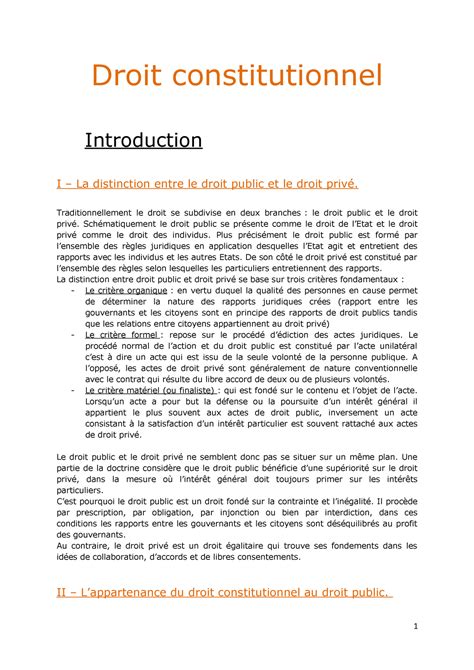 Droit Constitutionnel L Eme Semestre Droit Constitutionnel