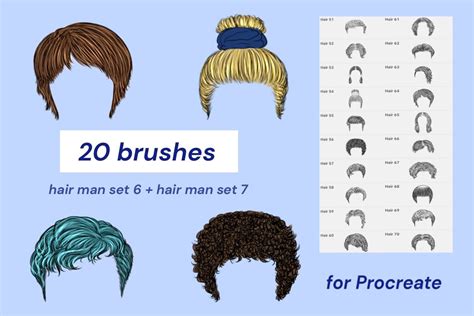 Procreate Hair Man Brushes Graphic By Nastyafrim Creative Fabrica